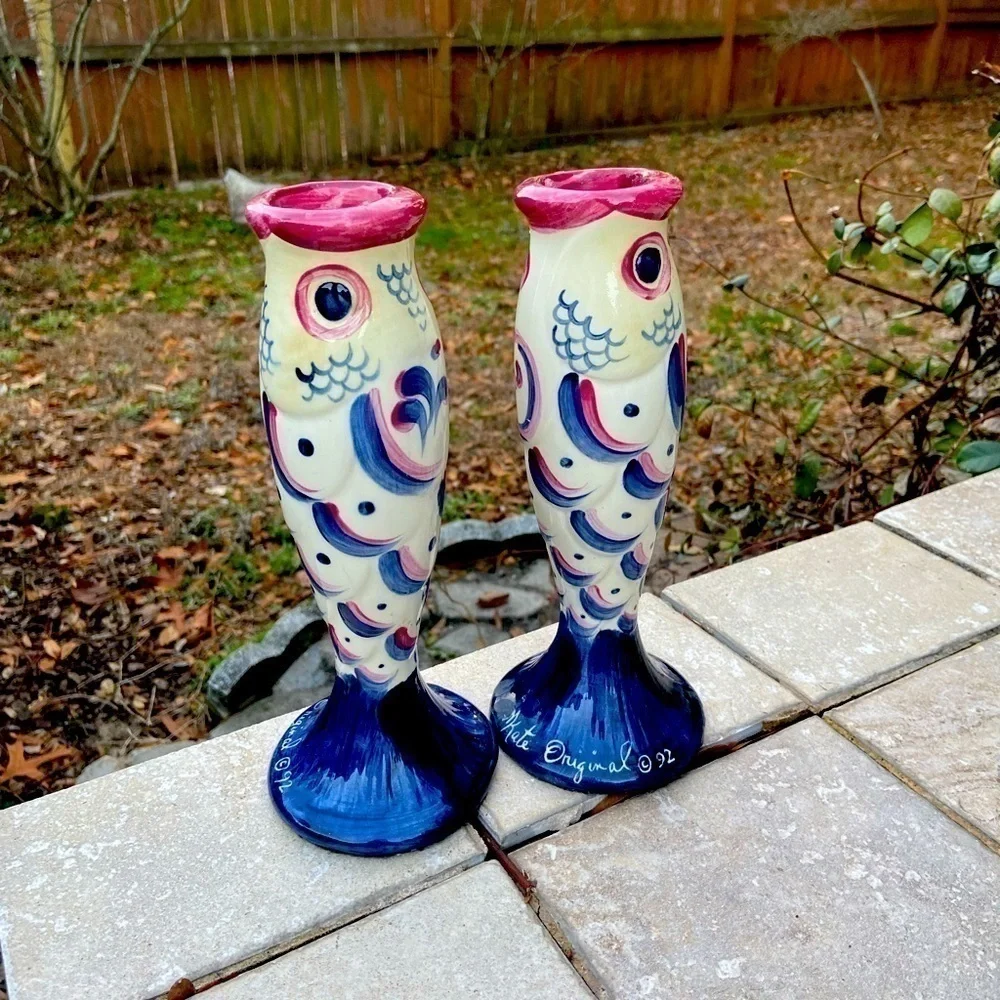 M Kate original fish candlestick holders (2)